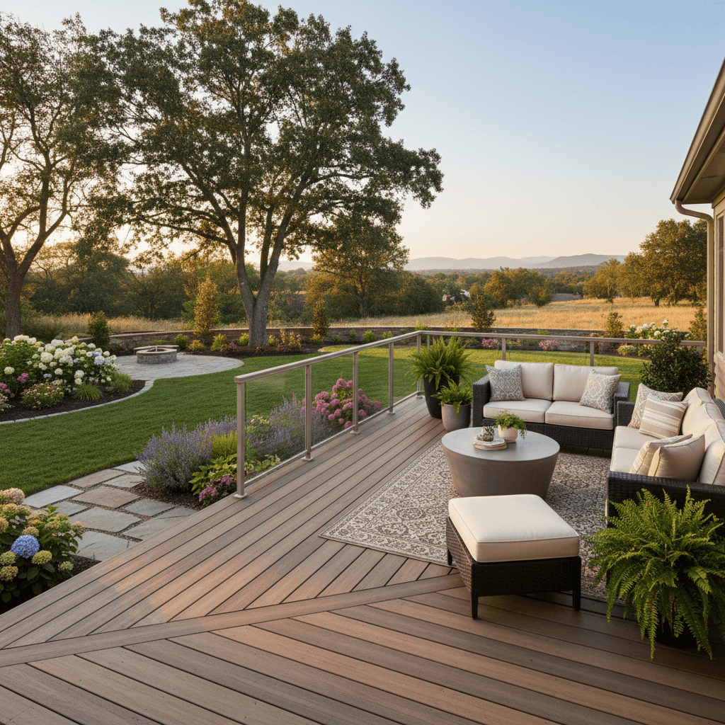 Custom composite decking installation with premium materials and professional finish
